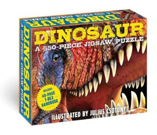 Picture of Dinosaurs: 550-Piece Jigsaw Puzzle & Book: A 550-Piece Family Jigsaw Puzzle Featuring the T-Rex Handbook!