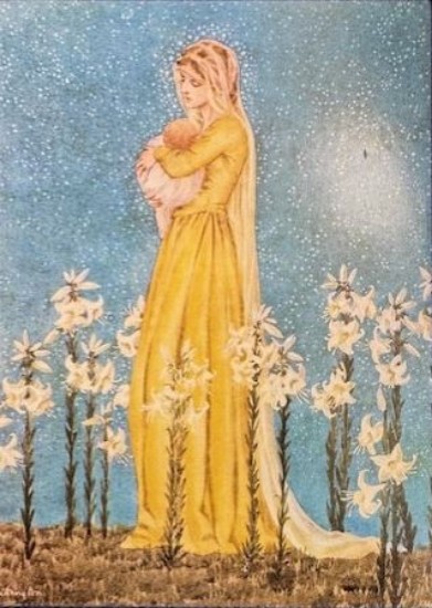Picture of Christmas Cards: Madonna of the Lillies by Flora Whittington